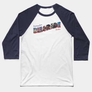 Greetings from Belgrade in Serbia Vintage style retro souvenir Baseball T-Shirt